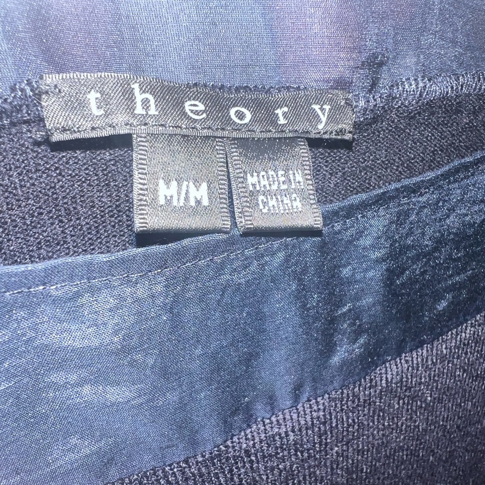 Theory Dark Blue Wool Blend Sweater Dress